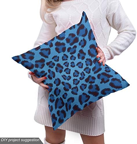 Lunarable Animal Print Fabric by The Yard, Leopard Skin Animal Print Design Creative Contemporary Artwork, Decorative Fabric for Upholstery and Home Accents, 1 Yard, Soft Blue - 4