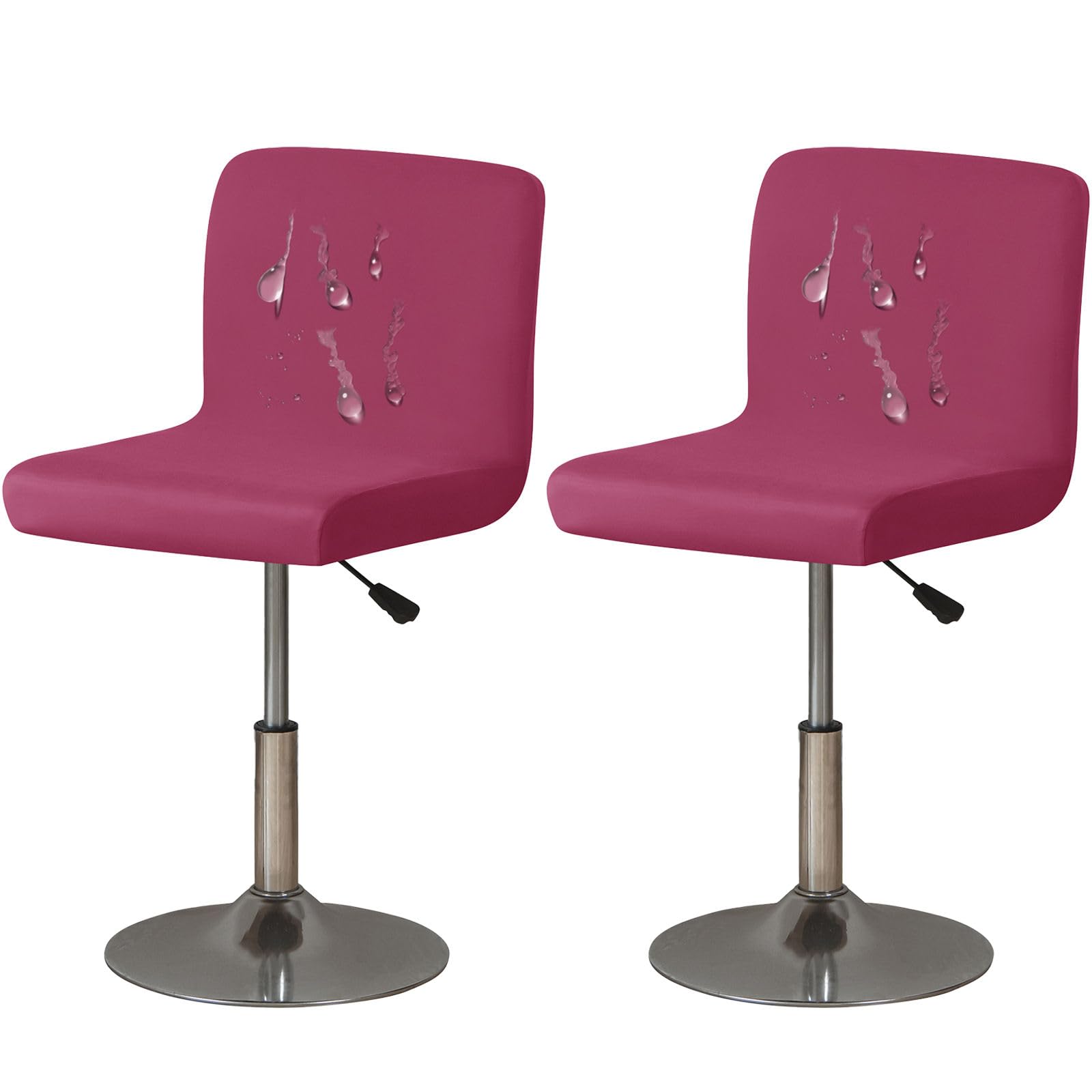 ZRCYXDW 2 Pack Spandex Bar Stool Covers, Soft Water Resistant Bar Stool Chair Covers With Backs Barstool Protector Slipcovers With Elastic Bottom Stool Cover Removable-wine red-2 pack