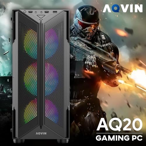 AQVIN Prebuilt Gaming Desktop PC with GeForce RTX 4060 8GB GDDR6 | Intel Core i7 Processor Up to 4.6Ghz | 32GB DDR4 RAM 2TB SSD | HDMI | WiFi Ready | Windows 11 Pro | RGB Keyboard Mouse - Black - Image 4