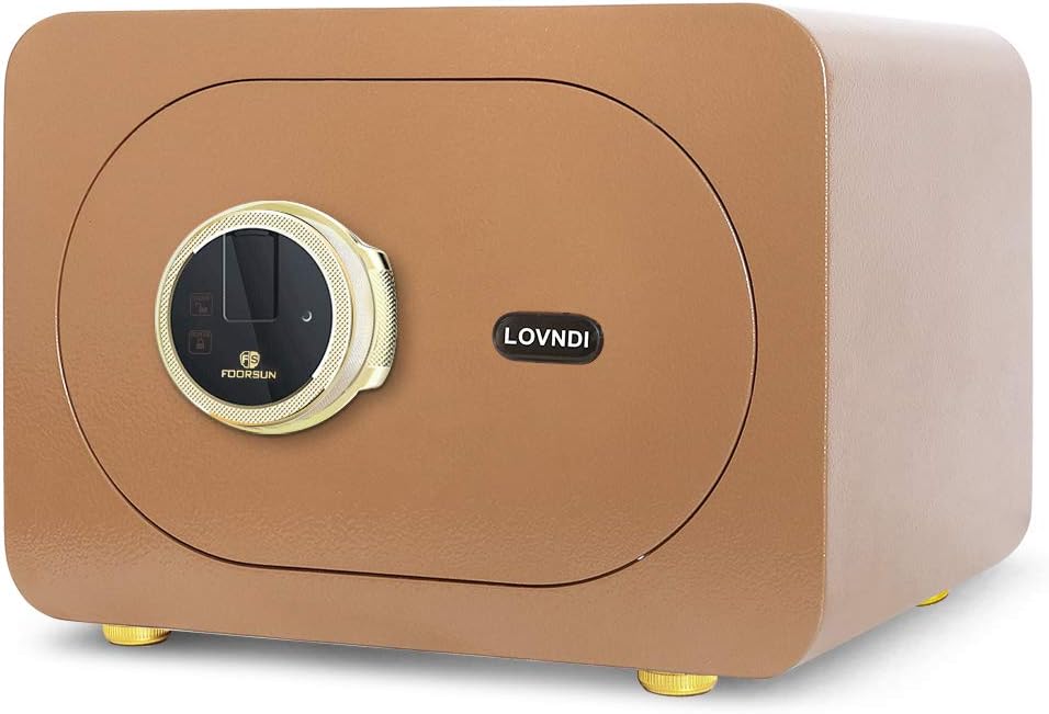 Security Safe Box 1.0 Cubic Feet, Biometric Safe Fingerprint Safes for Home Office, 15.7 x 11.8 x 10.6 inches, Gold