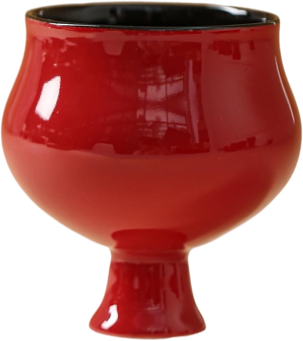 Tea Cup Red High-Foot Teacup Ceramic Host Retro Style Personal Dedicated Home Drinking Soaking Container