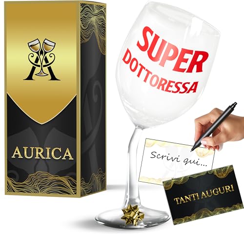 Aurìca Gobelet à vin personnalisé super docteur – Verre plié pour toast à l'obtention du diplôme ou un cadeau affectueux pour le docteur qui fait son...