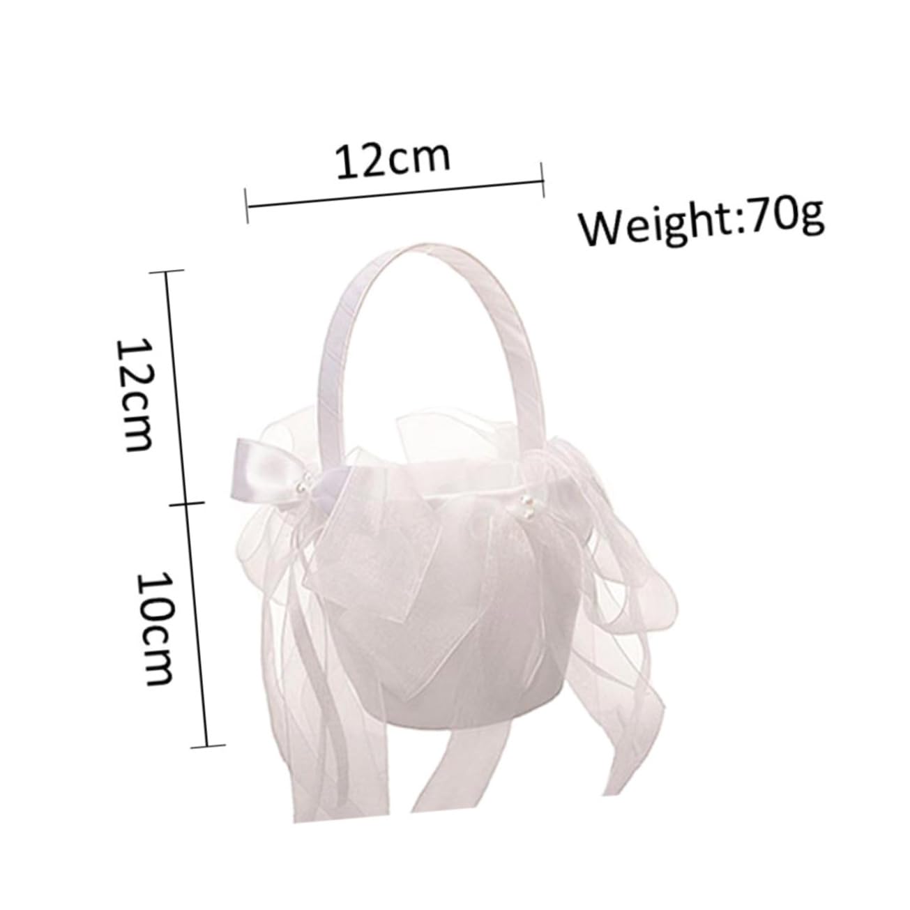 PRETYZOOM 3pièces Panier à Fleurs De Mariage Avec Nœud Tulle Pour Cérémonie Décoration De Mariage Et Événements Spéciaux Blanc
