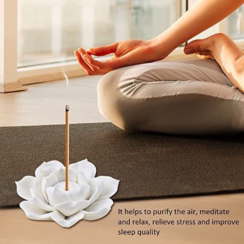 Ctpeng Incense Sticks Holder,Lotus Incense Stick Holder,Incense Holders For Sticks,Home Decoration For Bedroom,Yoga Room(Ceramic,White) #TOP7