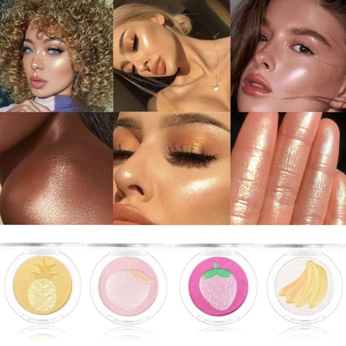 Highlighter Makeup Contour Palette, Long Lasting Shimmer Blush Luminizer, Smooth Highly Pigmented Glow, Highlighting Bronzer Powder Easy to Extend, Glitter Natural for Face Body 9g (#01 Peach) - Image 5