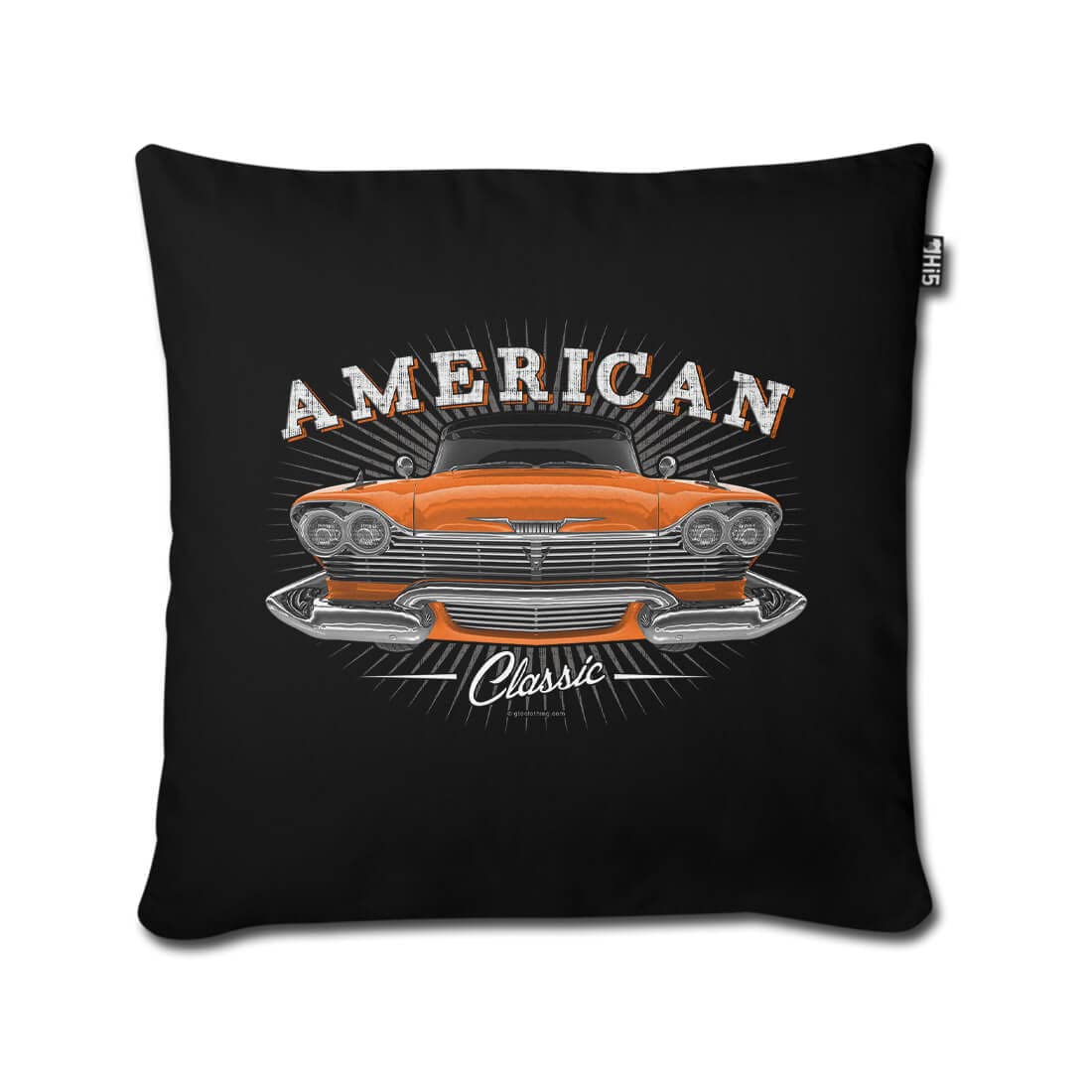 1958 Fury American Classic Car 18x18 Pillow Cover, Orange