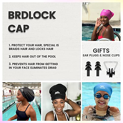 Brdlock Large Swim Cap For Women Swimming Cap For Braids Dreadlocks Long Hair Locs 100% Silicone Waterproof Swimming Cap Keep Your Hair Dry #TOP6
