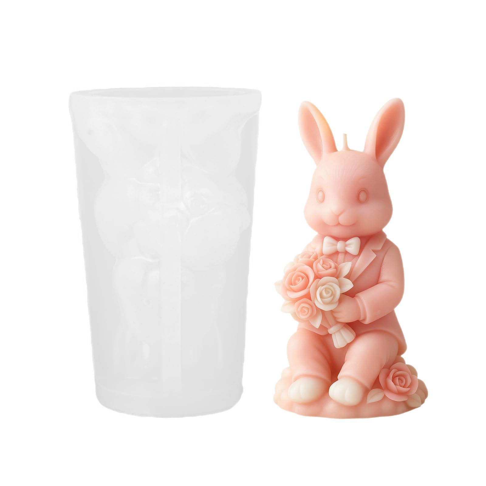 NVOQILIN Hare Groom Shape Silicone Molds Temperature Resistant for Making Soap Chocolate and Wedding Decorations Conies Candlewax Cast for Wedding Memory Artifact Set