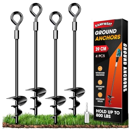 Trampolin Bodenanker Set von 4, Heavy Duty Trampolin Anchor Kit für Zelte, Schaukeln, Vordächer, Metall Trampolin Anchor Kit starken Wind