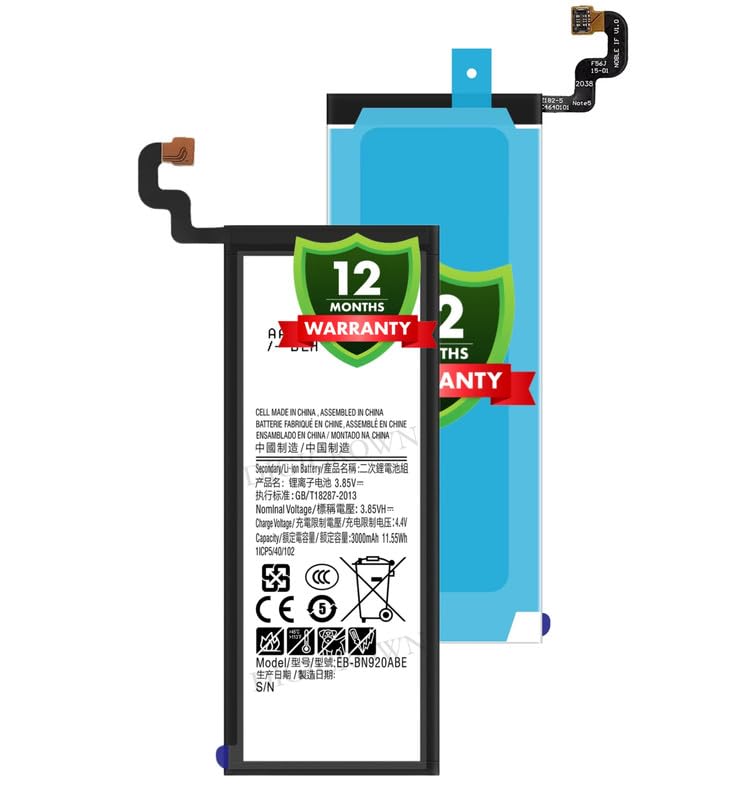 Image of Original EB-BN920ABE Battery Compatible for Samsung Galaxy Note 5 - (3000mAh) - 1 Year Warranty