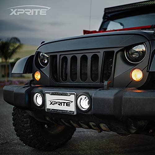 Xprite 4 Inch Led Fog Lights Compatible With Jeep Wrangler Jk Unlimited Jku 2007-2018 | Front Bumper Replacements 60W White Led Chip Driving Offroad Foglights #TOP3