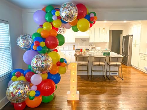 Image of Biapian Red Yellow Blue Balloons, 60PCS Balloon Red and Blue Green, 12 Inch Matte Latex Balloons Colourful Confetti Balloon for Birthday Baby Shower Carnival Circus Party Decoration