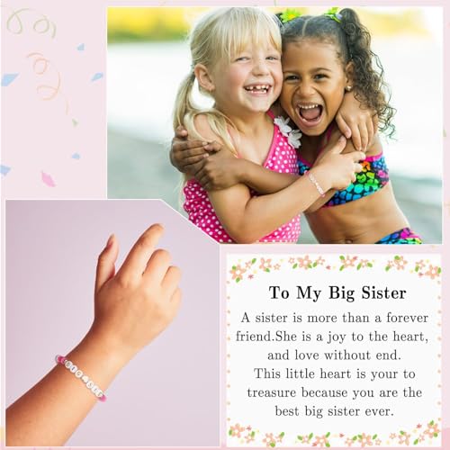 Image of Fuqimanman2020 Big Sister Bracelet Colorful Little Sister Bracelet Letter Beads Bracelet for Sister Jewelry Gift