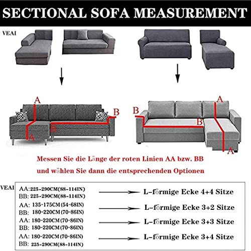 BOLUXIU Sofabezug, Eck Stretch-Sofabezug Stretch Sofabezug für 1/2/3/4 Sitzer(L-förmiges Ecksofa erfordert Zwei)