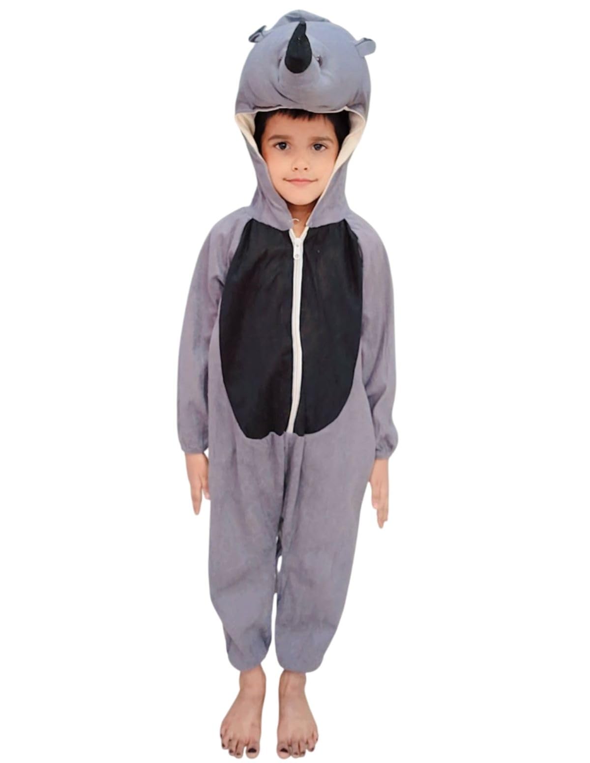 BookMyCostume Rhino Wild Forest Animal Kids Fancy Dress Costume 6-7 years