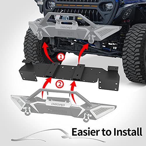Image of OEDRO Front Bumper Compatible with 2018-2024 Jeep Wrangler JL & Unlimited JLU (2 /4 Doors) 2020-2024 Gladiator JT, Full Width Off Road Bumper w /D-Rings & Winch Plate Mounting & Paintable Armor