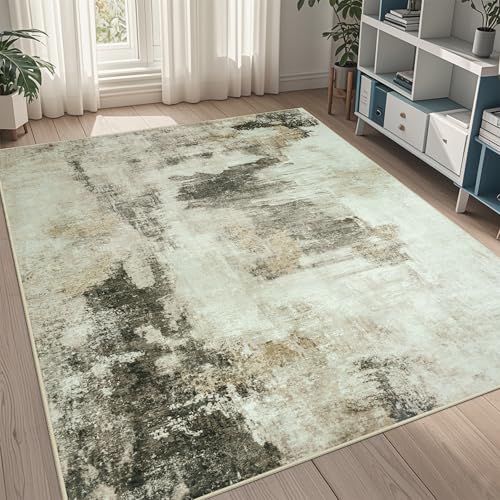 5x7 Area Rugs for Living Room Rug Washable: Abstract Rug for Dining Room Bedroom Carpet Non Slip 5 by 7 Indoor Modern Nursery Home Office Coffee
