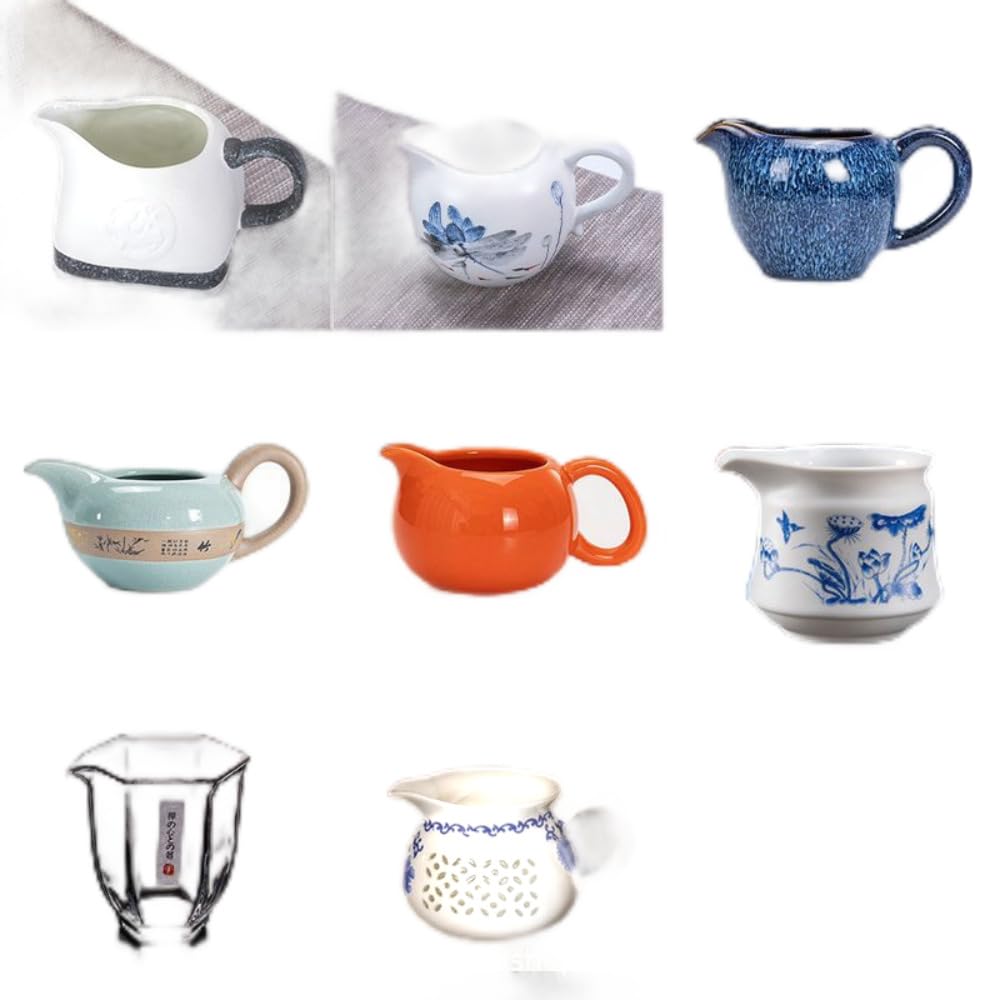 Amazon.com | Usoway 陶瓷公道杯侧把分茶器一体分茶杯(Tea cup) 家用 
