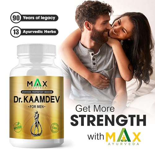 Image of Max Ayurveda Dr. Kaamdev Capsules for Men (30 Capsules) - 100% Vegan and GMP Certified | Stamina, Power and Energy Booster
