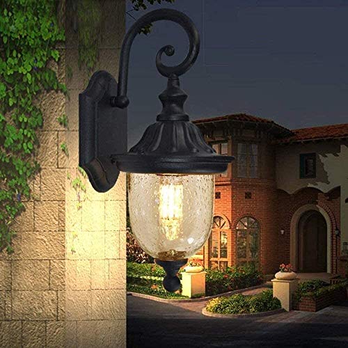 Lampe murale extérieure style européen en verre imperméable pour jardin