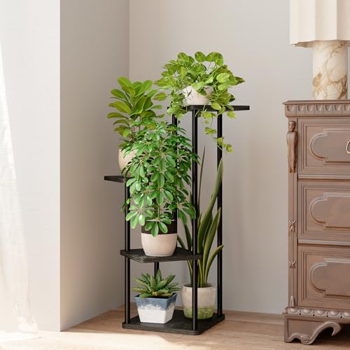 Image of Bamworld Small Plant Stand Indoor Corner Metal Plant Shelf