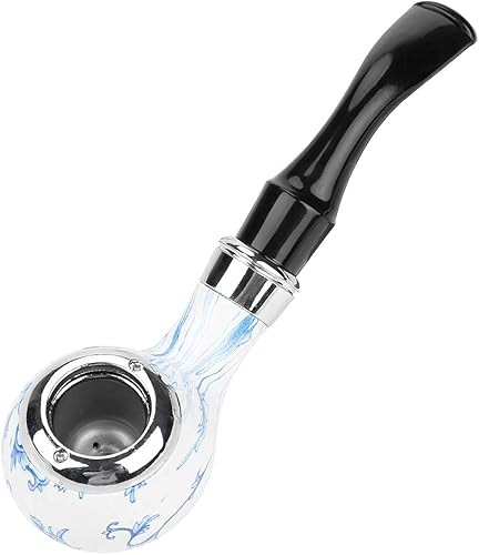 Pipa de tabaco, pipa de fumar azul y blanca, mini pipa de tabaco de tabaco duradero clásico retro Sailor Pipe accesorios de pipa de madera