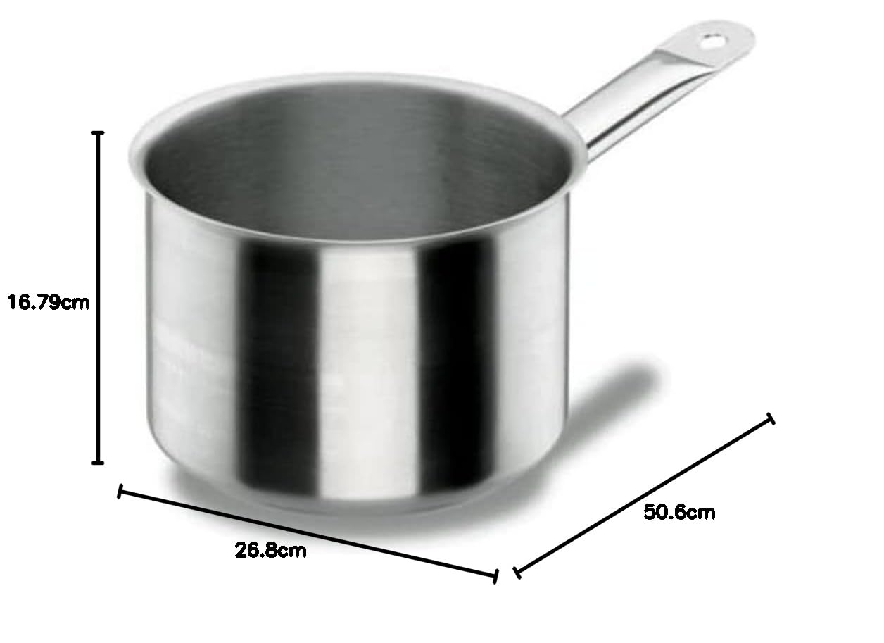 LACOR 50225 Stielkasserolle, Hoch 24 cm, Silber