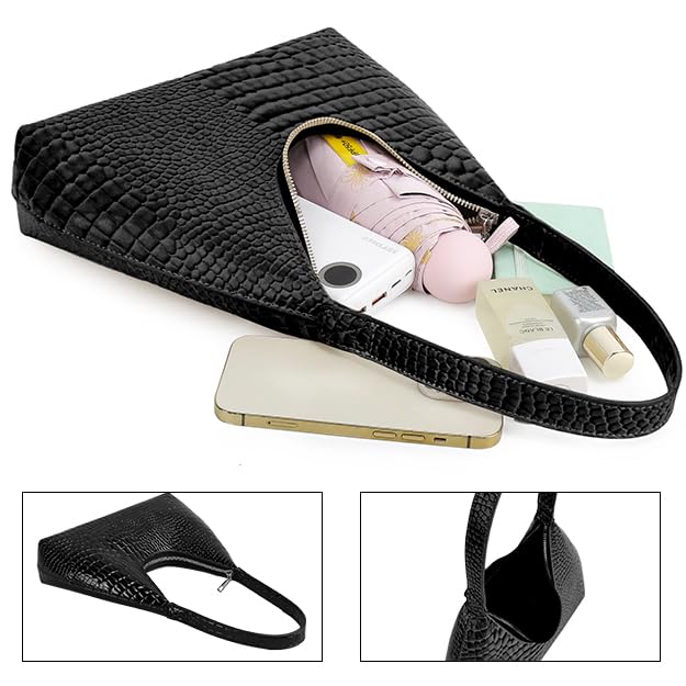 Crescent Shoulder Bags for Women (Black)