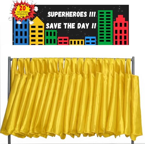 Image of D.Q.Z Superhero-Capes for Kids 20 Sets Children-Superhero Capes and Masks for Super Hero Toys Birthday Party Dress Up Costume