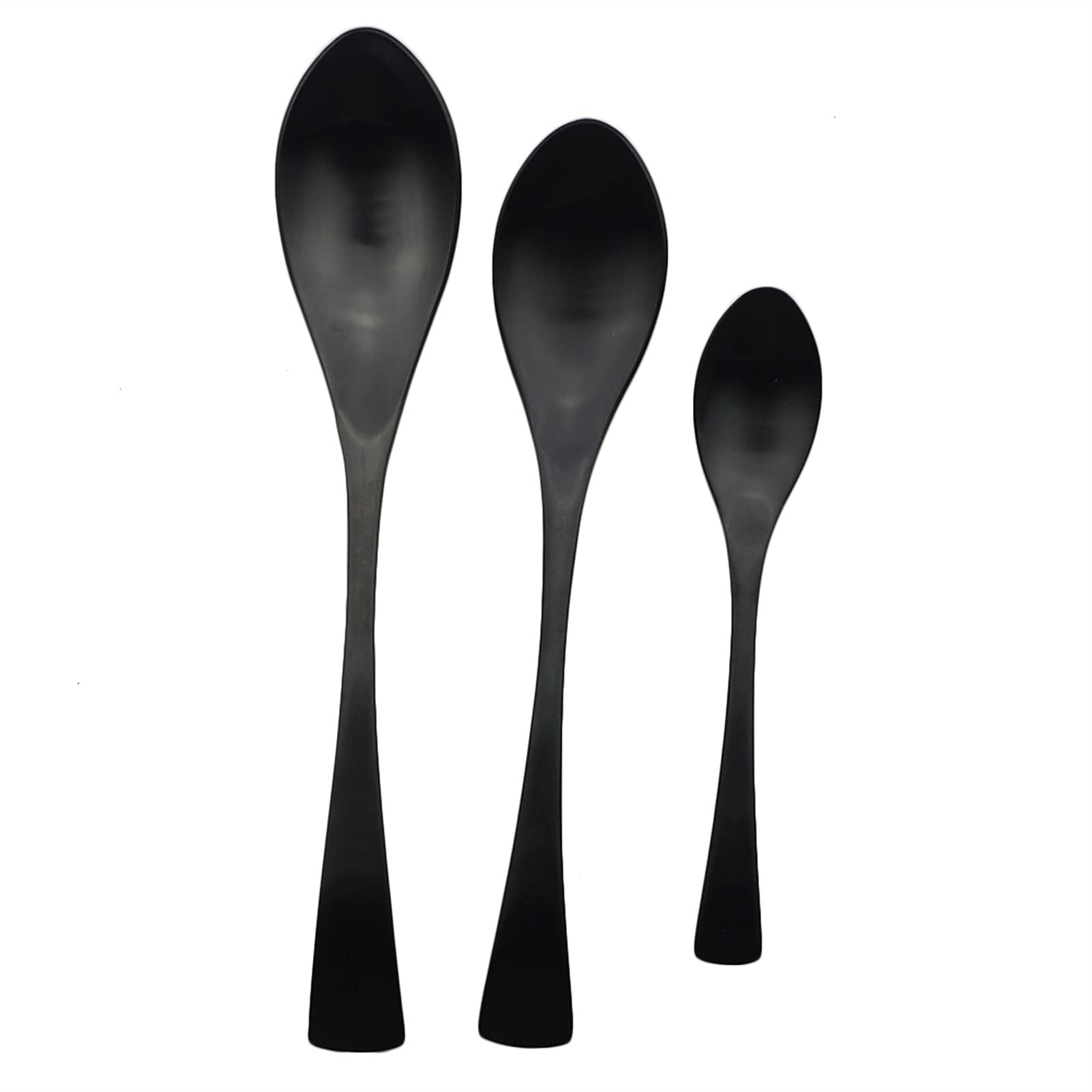 Geschirr schwarz Besteck Set Matte Steak Messer Gabel Kaffee Löffel Besteck Set Edelstahl Küche Geschirr Set essgeschirr (Color : 7Pcs)