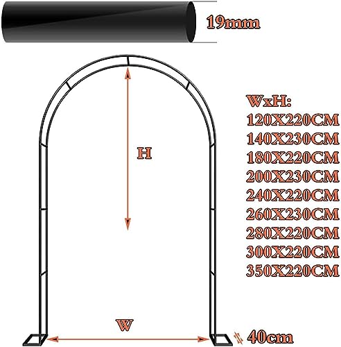 Garden Trellises Arch,Metal Garden Arch for Climbing Plants 1.4M 3.5M Wide Sturdy Iron Archway for Roses Weather Resistant Pergola Trellis Greenery Support Structure (W1.4M*H2.3M) - Image 7