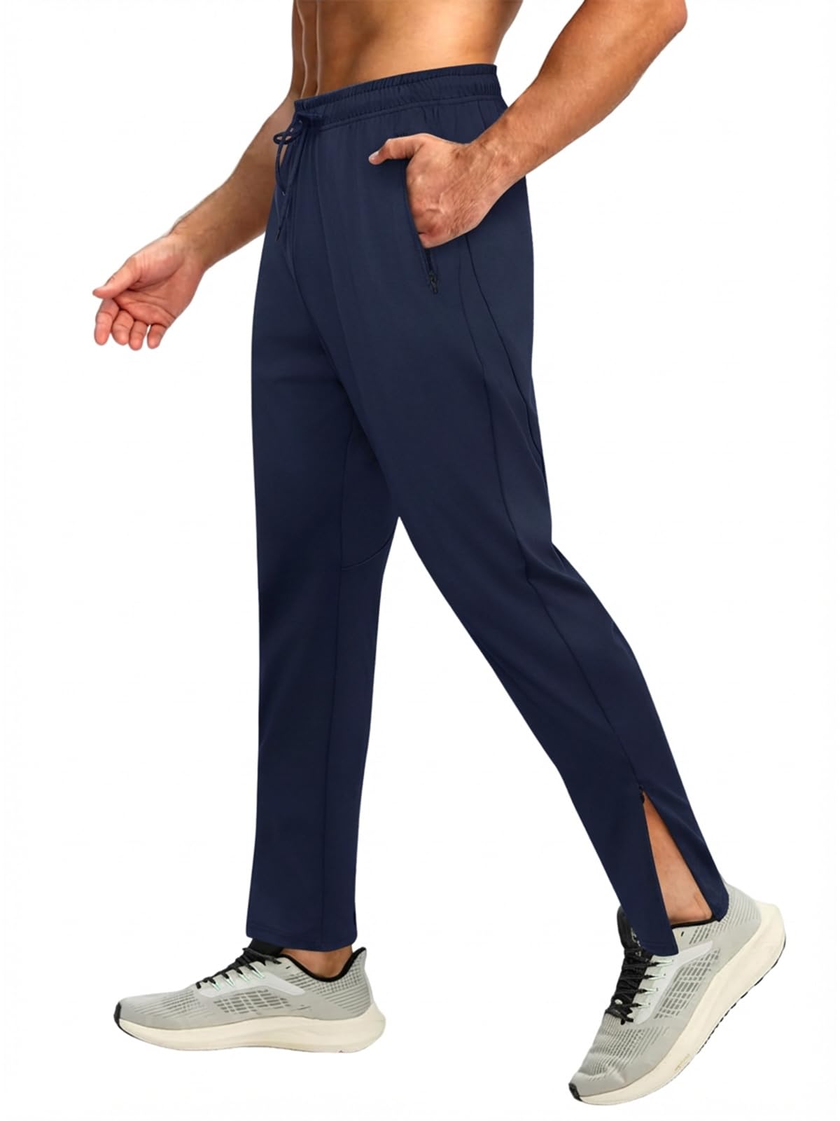 Auxo Men Joggers Pants Track Traning Running Athletic Workout Pants with Ergonomic Design and Ankle Zippers