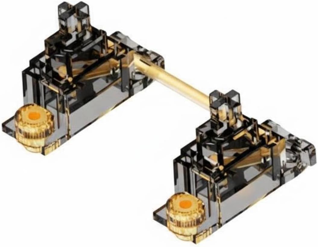 Mechanical Keyboard Stabilizers with Auto-Compensating Structure Screw-in PCB Mounting .2mm to 1.6mm Wires PTFE Pads Suitable for Gaming Home Office, Transparent Black, Not Lubed