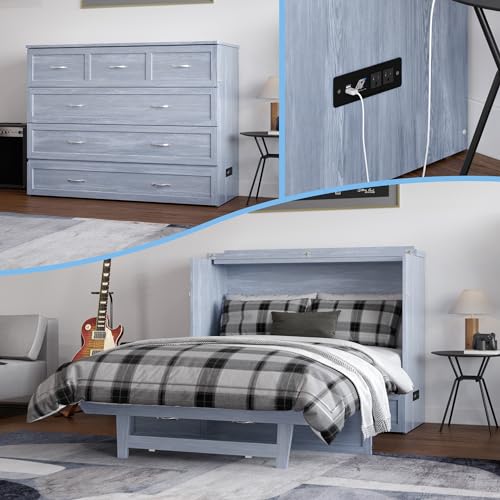 AFI, Northfield Murphy Bed Chest Full with 6" Mattress, Storage