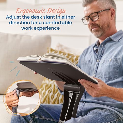 Image of ECR4Kids The Surf Folding Portable Activity Lap Desk, Adjustable, Flexible Seating, Black