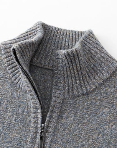 Men's 100% Wool Quarter Zip Pullover Sweaters Winter Warmth Half Zip Jacquard Pullover Sweater4