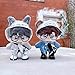 niannyyhouse 10cm 15cm 20cm Plush Doll Clothes Hoodie Vest Pants Backpacks Glasses Shoes Wolf Bear Outfit Soft Stuffed Toy Dressup Gift (Gray-10cm)