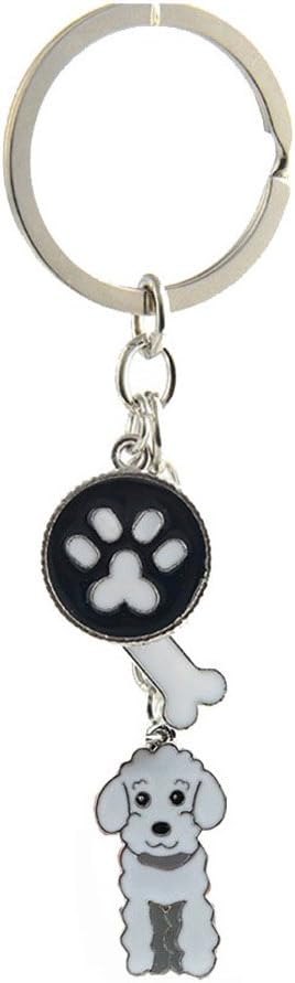 Garden Miller Key-ring Keychain,Cute Metal Small Dog Puppy Keychain Keyring Keyfob Car Bag Charm Dog Tag Chains Birthday
