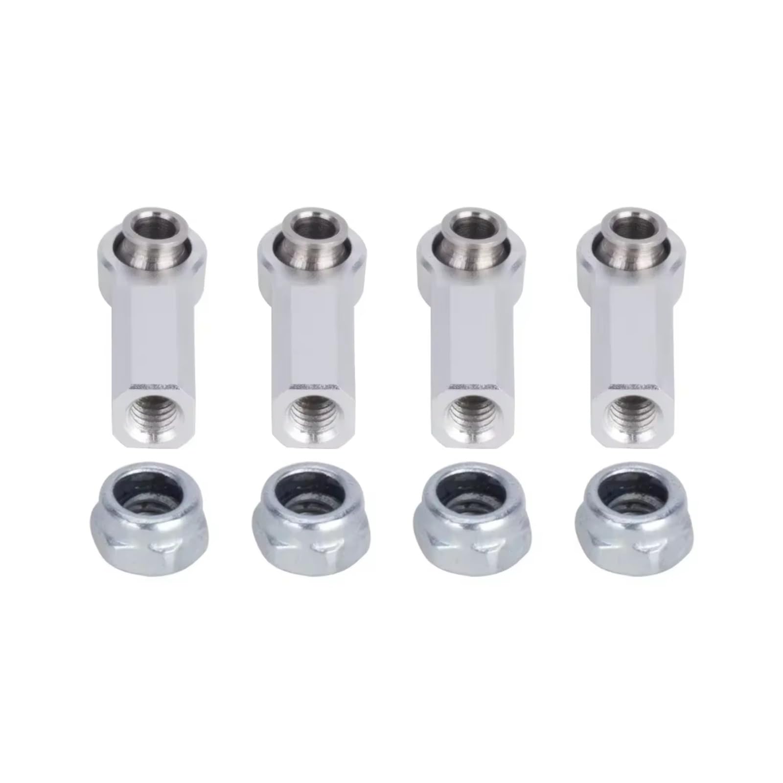for Traxxas for Slash 4X4 1/10 M4 Aluminum Alloy Rod 4Pcs for Silver Straight Rod Ends/Bend Rod EndsRC Crawler Car DIY Parts RC Car Accessories(Straight)