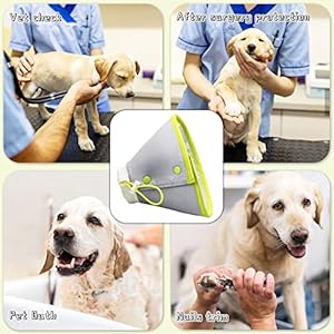 Vehomy Cat Recovery Collar Adjustable Cat Dog Cone Collar Pet Elizabethan Collar Soft Lightweight Dog E Collar for Cat Kitten Puppy to Stop Licking Wounds After Surgery Grey L