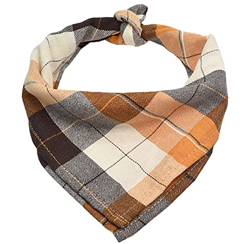Bubblepup Plaid Bandana - Cotton Dog Kerchief, Triangle Bib, 1 Square Dog Scarf for Small, Medium, Large Dogs