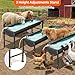 BUYYAH 2PCS Automatic Animal Waterer 11 Gallon, Livestock Water Trough with Adjustable Stand, Automatic Water Dispenser with Float Valve, Easy to Assemble, Feeding Goat, Sheep, Horse, Dog in Farm