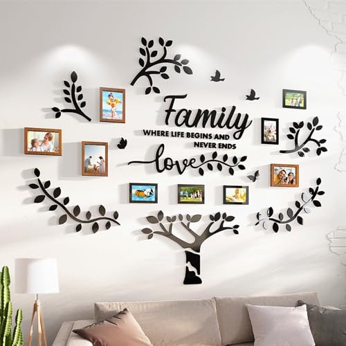 hejiagongsi Family Tree Picture Frame Wall Decor - Wooden Photo