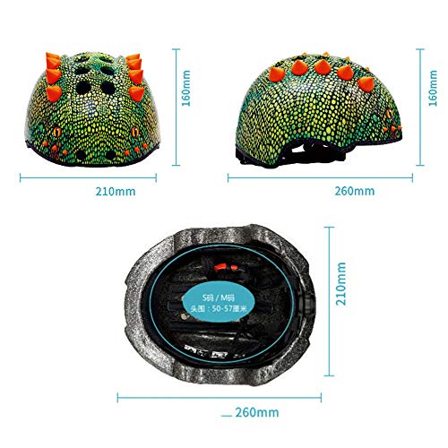 Casco infantil de dinosaurio 3D para patines ciclismo y monopatín de jóvenes 6