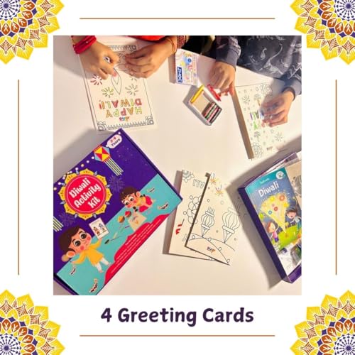 Image of Learning Dino Diwali Art and Craft Kit for Kids | Diwali Gift for Kids Age - 3,4,5,6,7,8