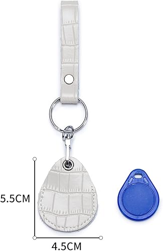 Miniatura 2 de Temvue Soporte para tarjeta de acceso RFID Bolsa de cuero Airtag Holder Llavero NFC Smart Key Tag Card RFID Pod