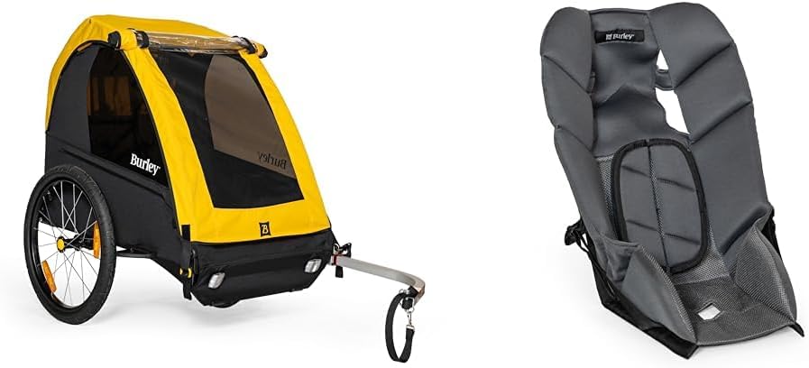 Burley Bee 1 and 2 Seat Kids Bike Trailer Bundle with Baby Snuggler