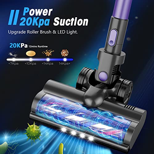Cordless Vacuum Cleaner, Cordless Vacuum With 80000 Rpm High-Speed Brushless Motor, 20Kpa Super Suction, 5 Stages High Efficiency Filtration, Up To 30 Mins Runtime Vacuum Cleaner For Hardwood Floor #TOP3