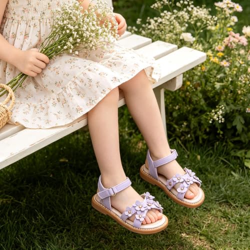 Image of Kiderence Toddler Flower Girl Sandals Open Toe Dress Shoes Wedding Party