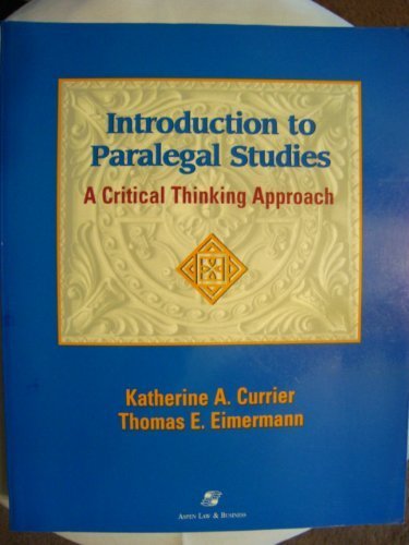 Introduction to Paralegal Studies: A Critical T... [Large Print] 0735502765 Book Cover